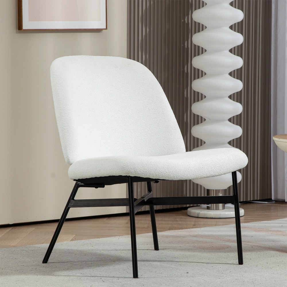Glamour Home Belhonor Fabric Accent Chair With Metal
