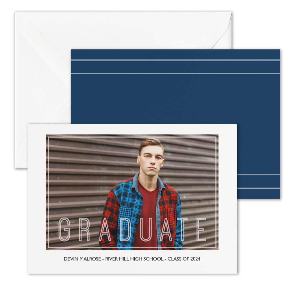 Custom Landscape Graduation Photo Announcements With Envelopes,