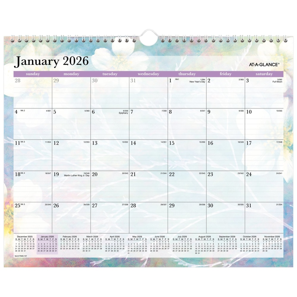 AT-A-GLANCE® Dreams 2026 Monthly Wall Calendar, Medium, 15"