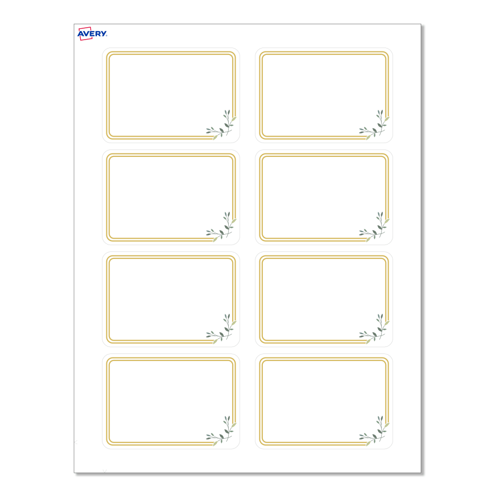 Avery® Adhesive Name Badges, S00-EY8-PRFNB10, Rectangle,