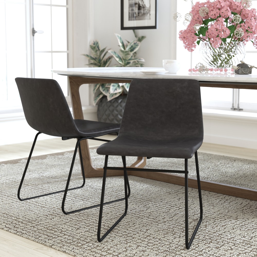 Flash Furniture Commercial Grade Dining Chairs, Gray/Black, Set