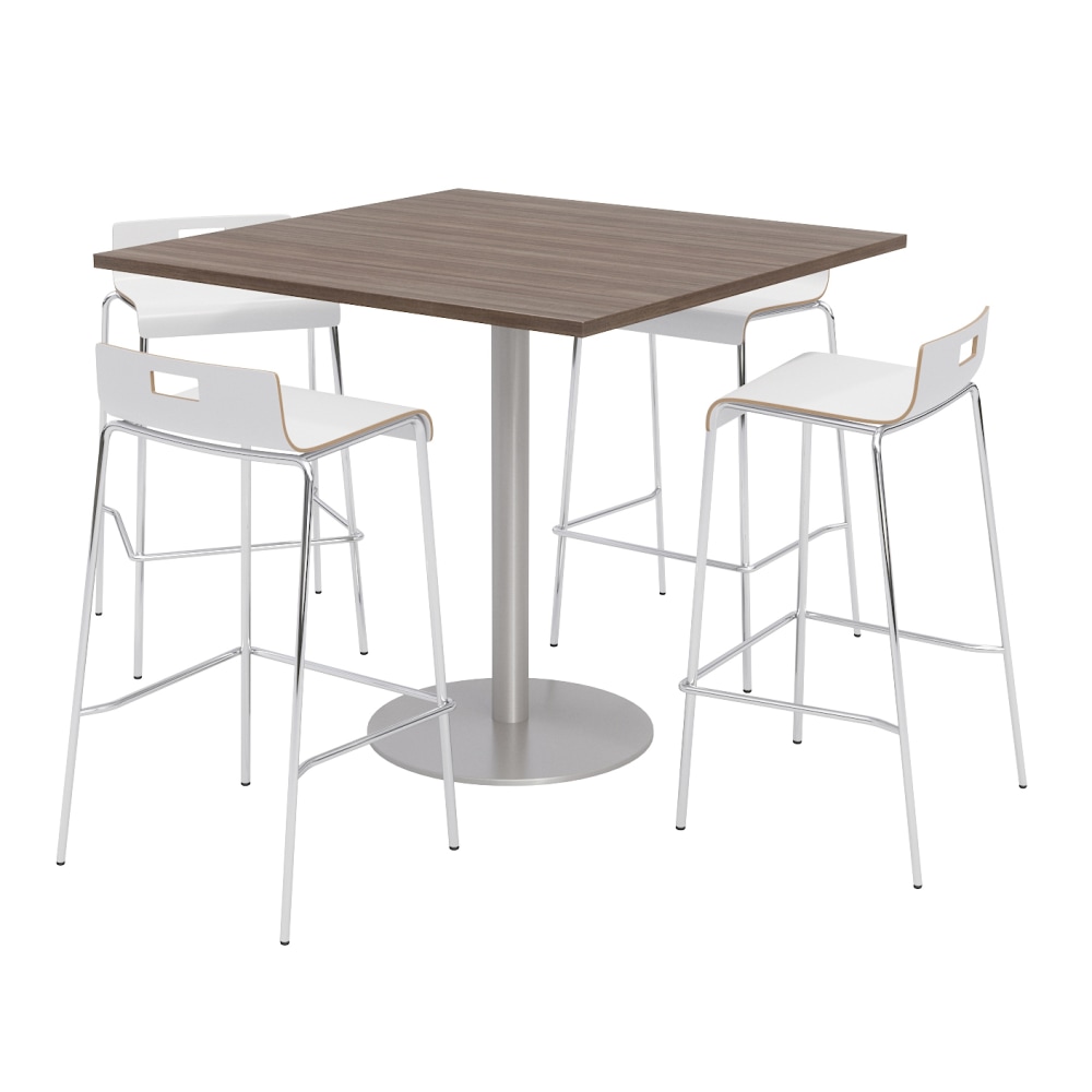 KFI Studios Square Bistro Pedestal Table With 4
