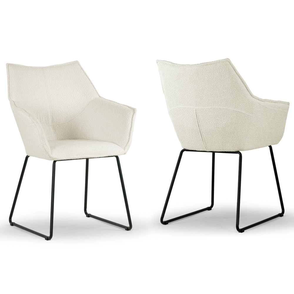 Glamour Home Amna Boucle Accent Arm Chairs With