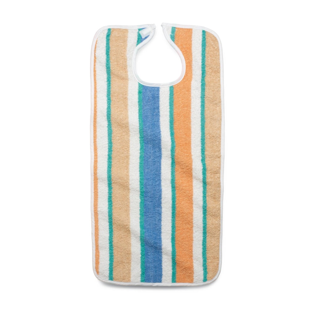 Medline Terry Cloth Striped Clothing Protectors, 17" x