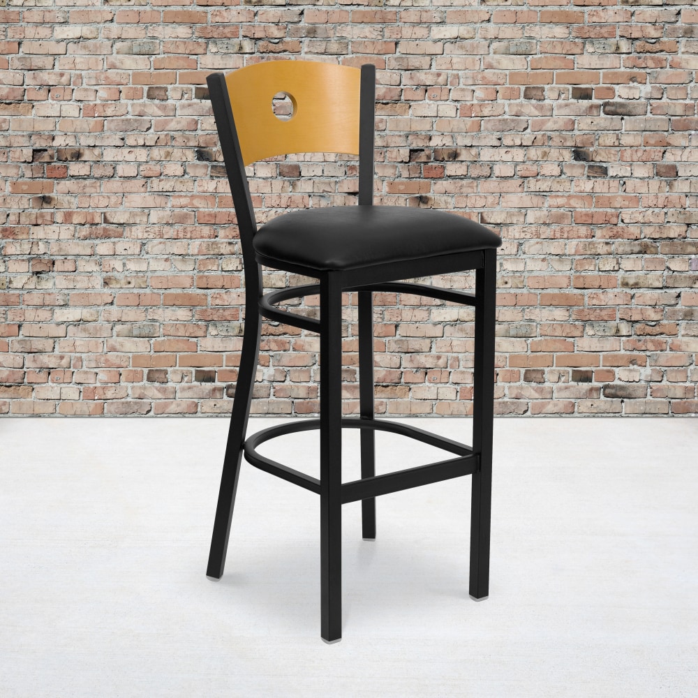 Flash Furniture Wood/Metal/Vinyl Restaurant Barstool With Circle