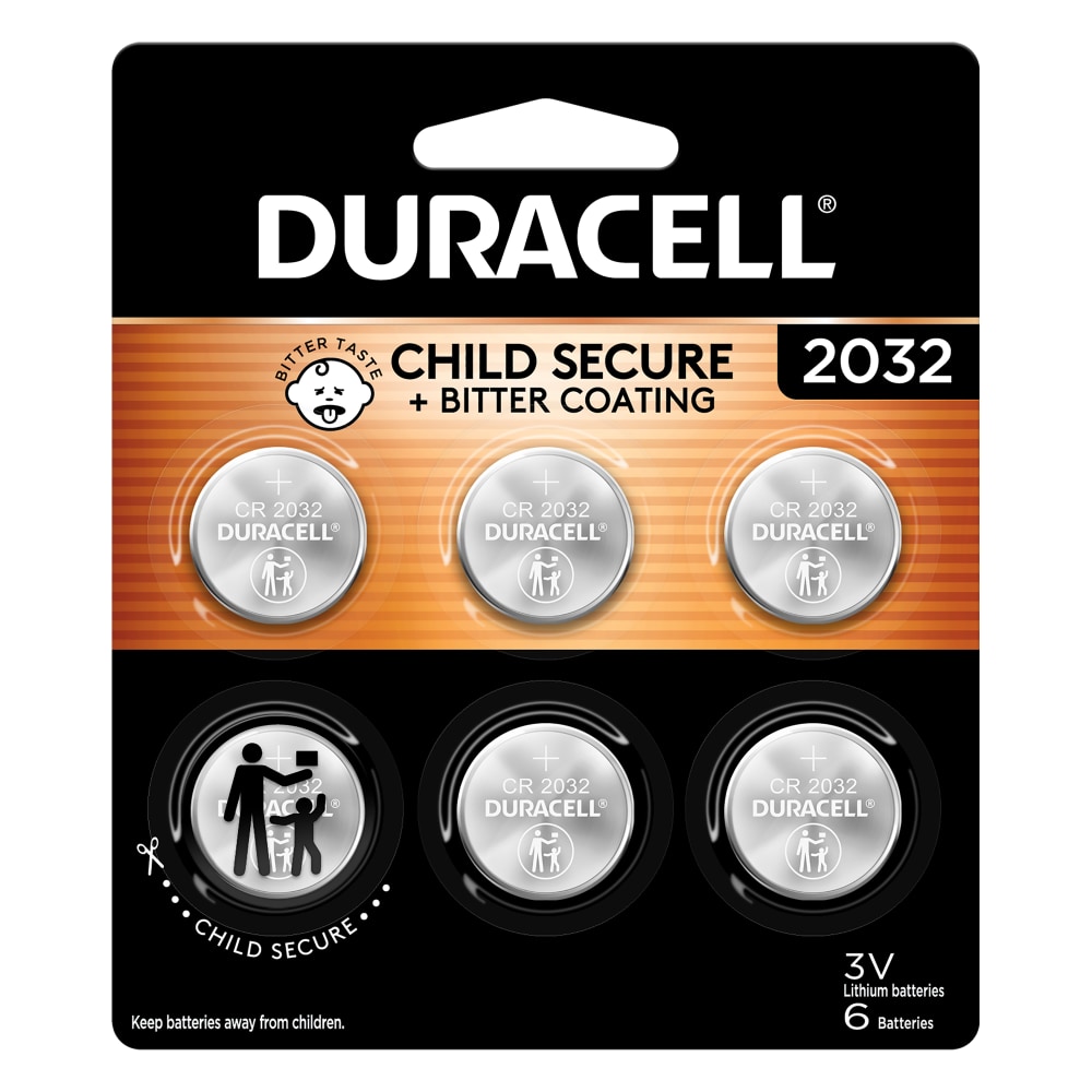 Duracell® 2032 3V Lithium Coin Batteries, Pack of