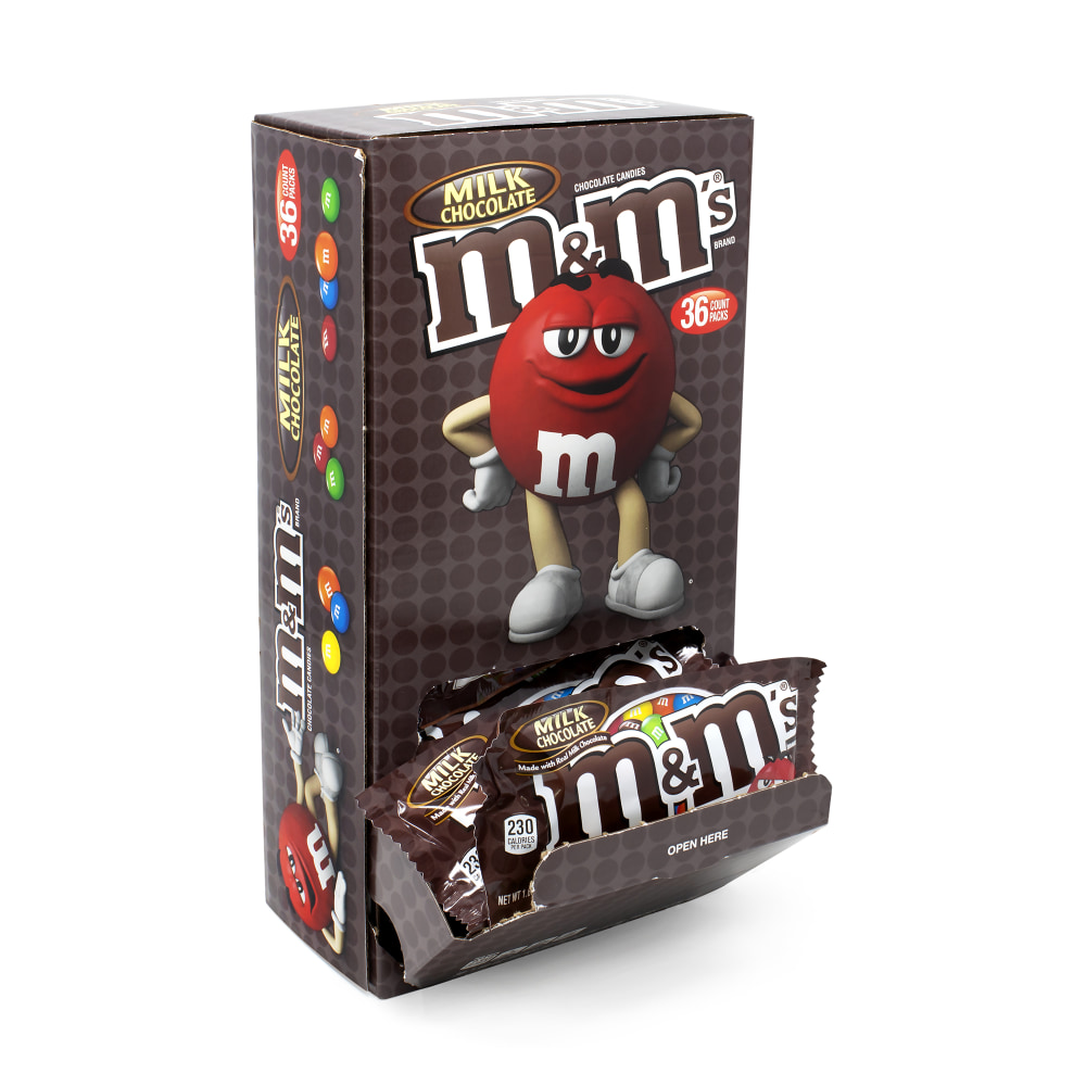 M&M&#x27;s Milk Chocolate Candies, 1.69 Oz, Pack Of