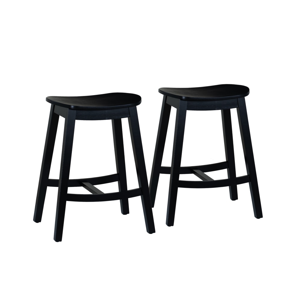 Linon Carberry Backless Counter Stools, Black, Set Of