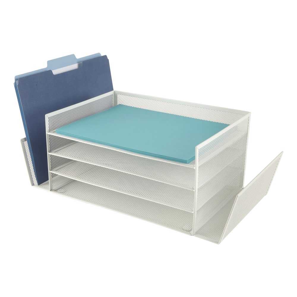 Office Depot® Brand Mesh 4-Shelf 2-Sided Desk Sorter,