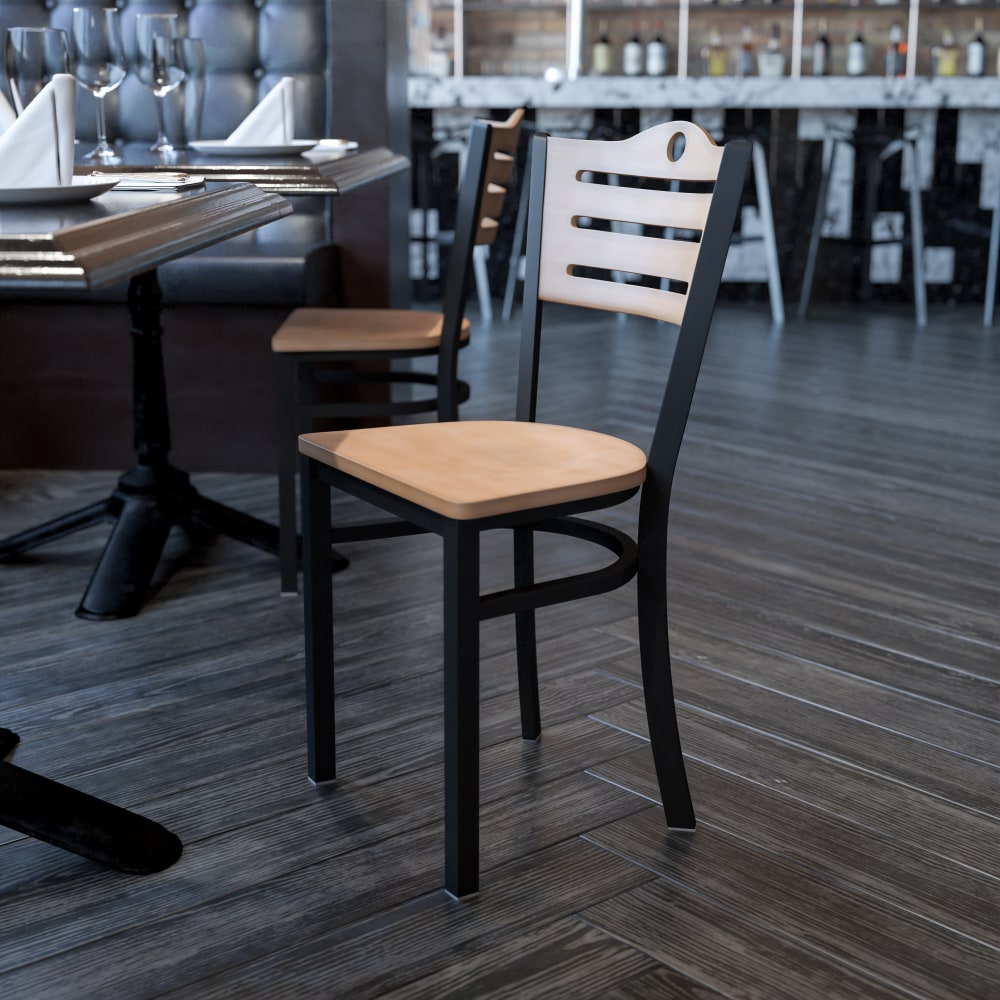 Flash Furniture Slat-Back Metal Restaurant Accent Chair,