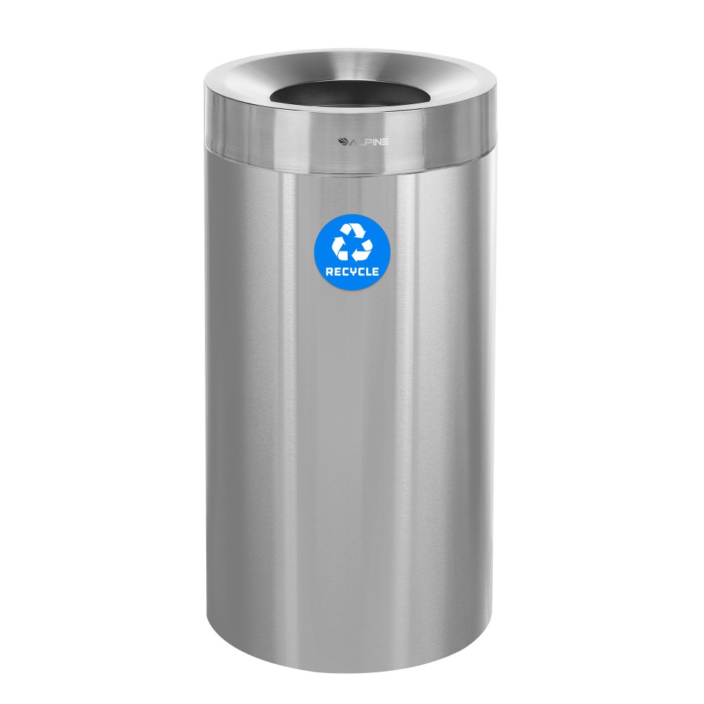 Alpine Industries Stainless Steel Recycling Can, 27 Gallons,
