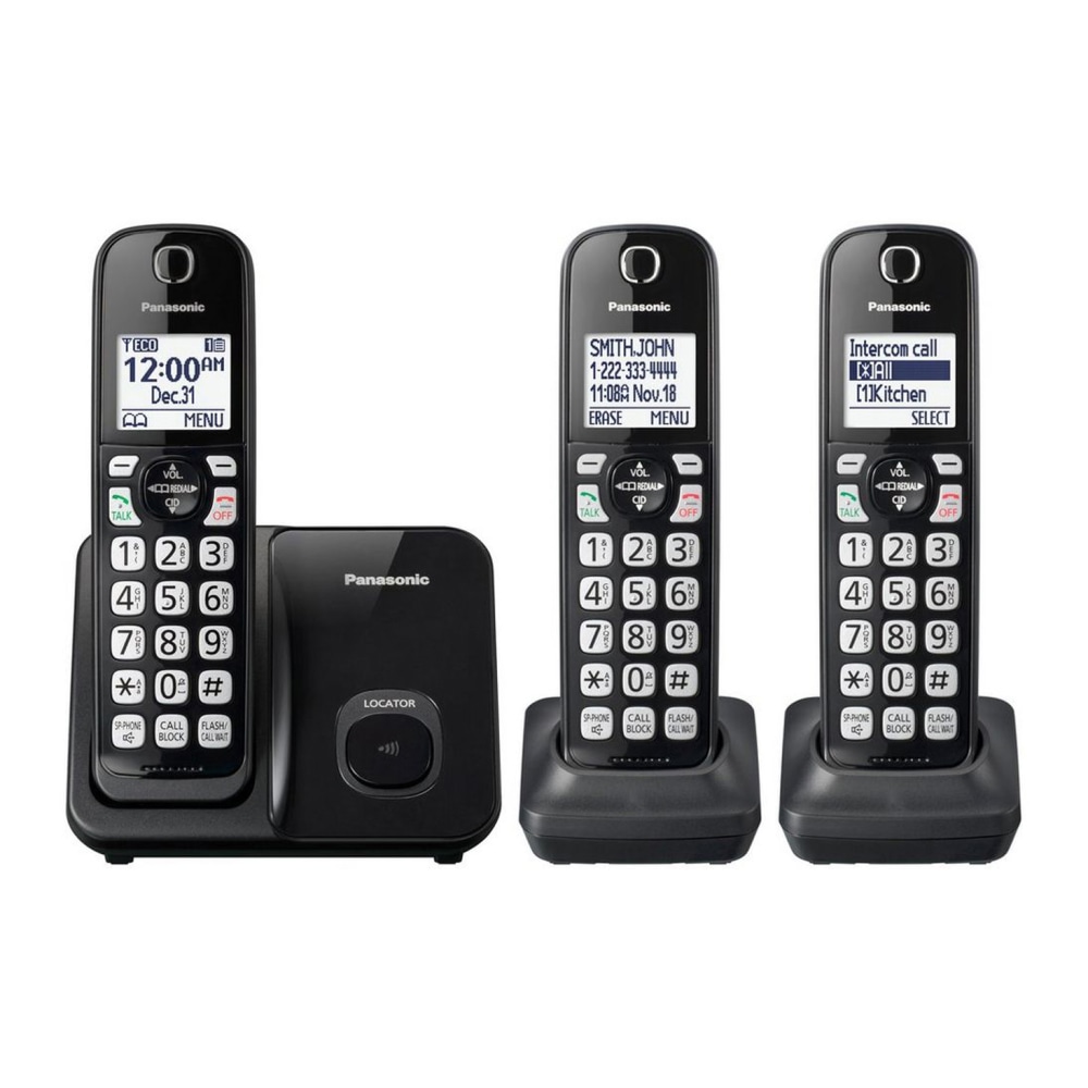 Panasonic® DECT 6.0 Cordless Telephone, 3 Handsets, KX-TGD513B