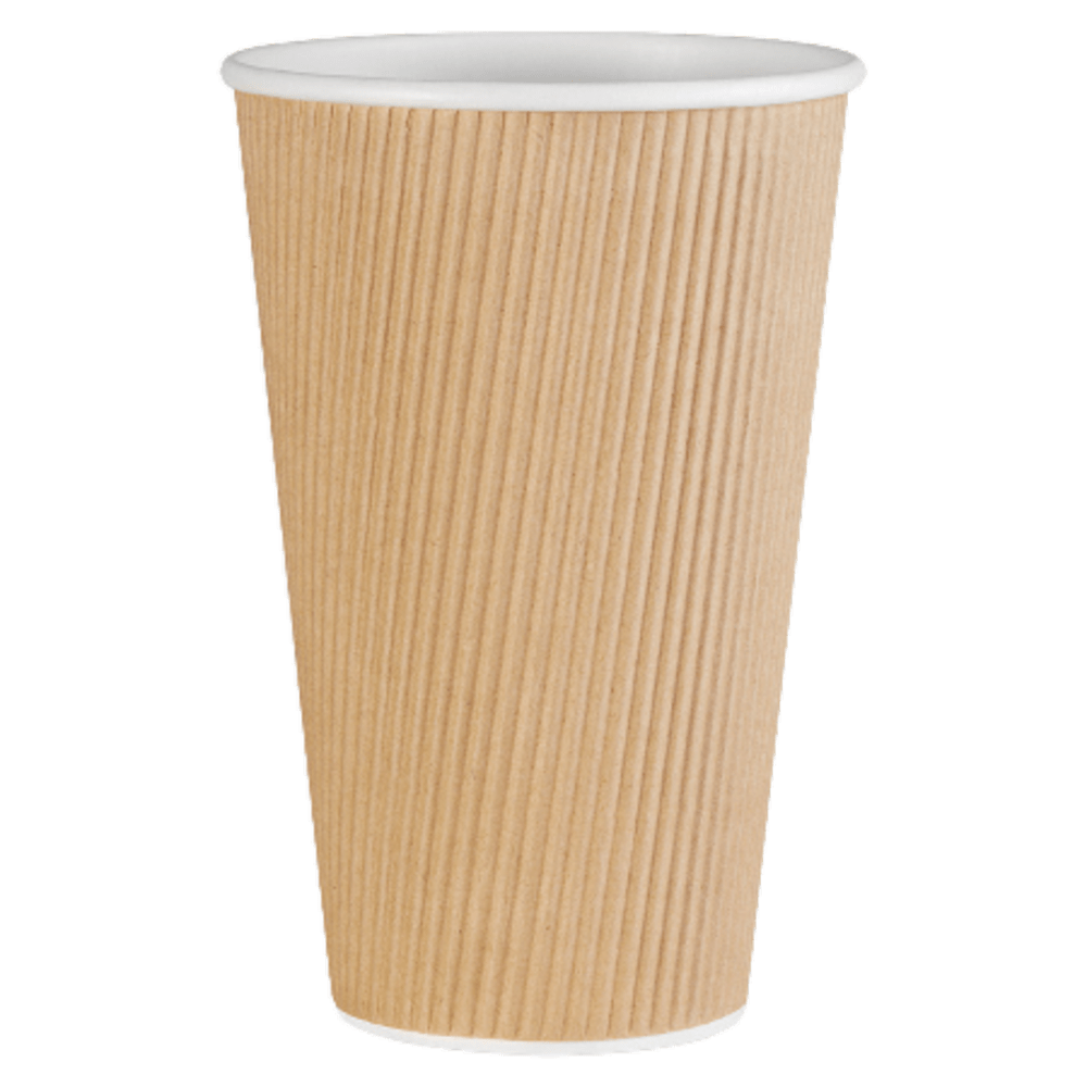 Genuine Joe Ripple Hot Cups, 16 Oz, Brown,