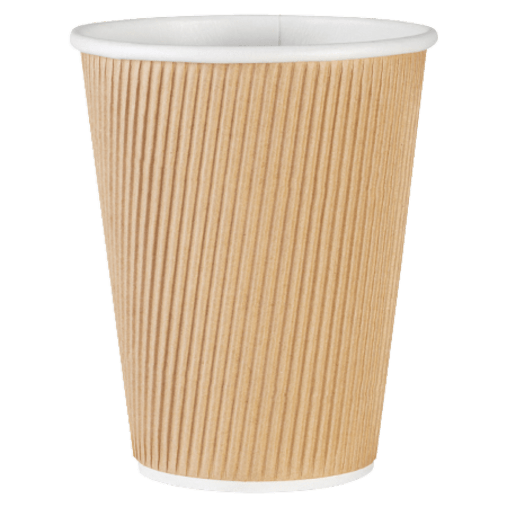 Genuine Joe Ripple Hot Cups, 12 Oz, Brown,