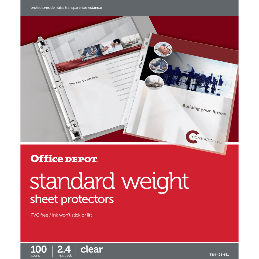 Office Depot® Brand Standard Weight Sheet Protectors, 8-1/2"