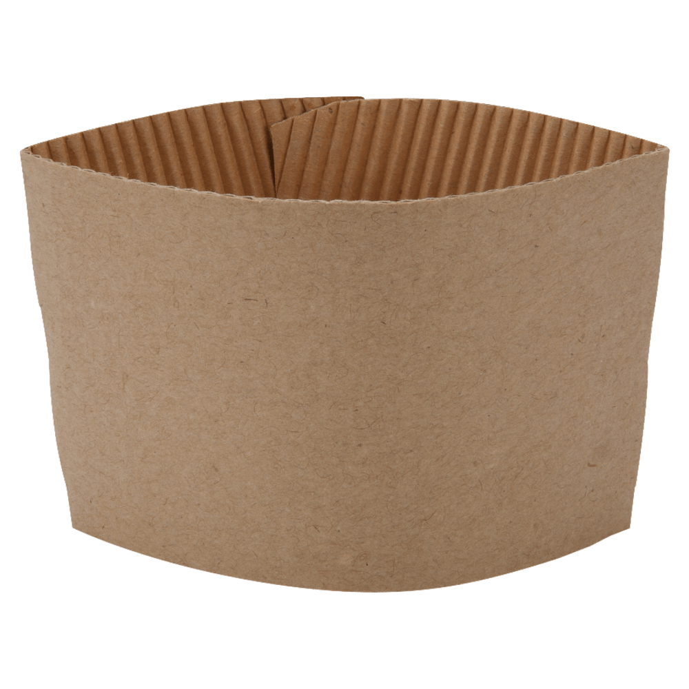 Genuine Joe Corrugated Hot Cup Sleeves, Brown, Carton