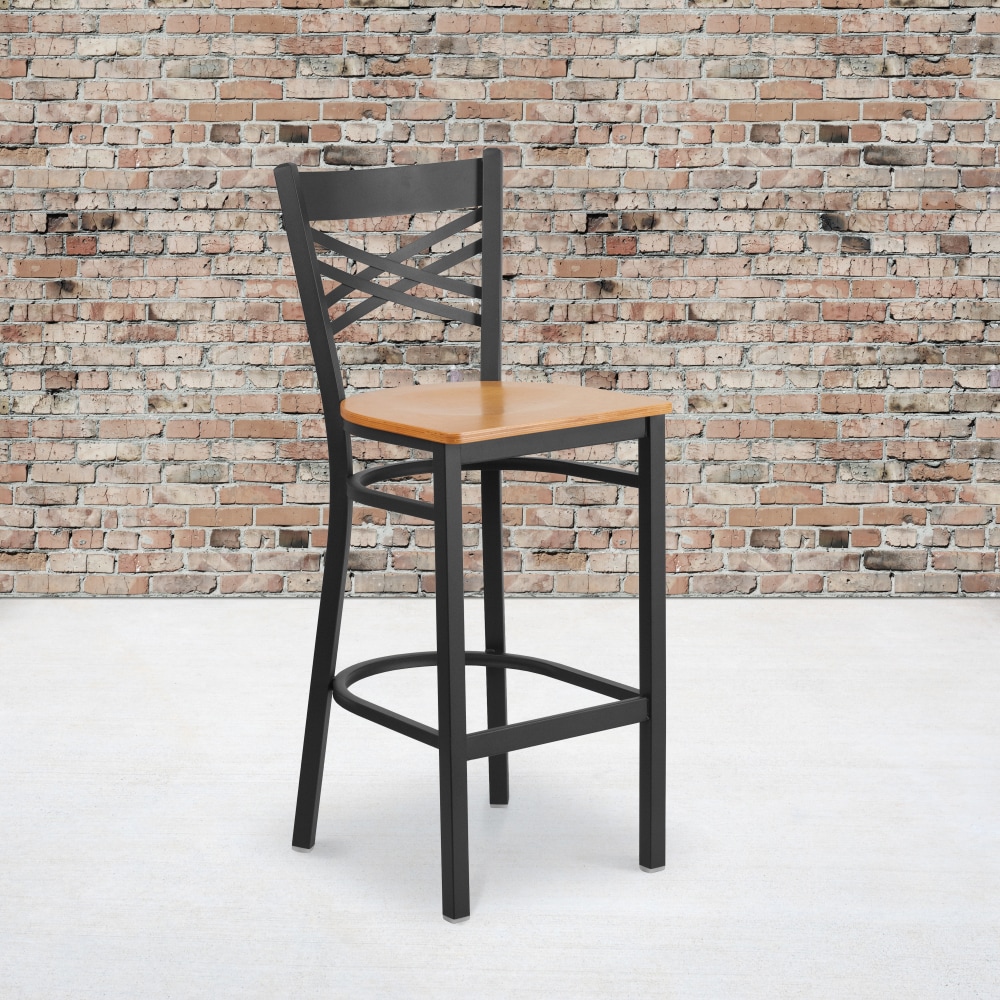 Flash Furniture Metal/Wood Restaurant Barstool With X-Back,