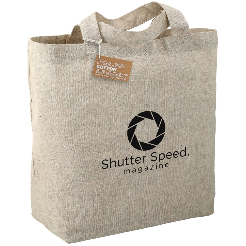 Custom Promotional Recycled Cotton Twill Grocery Tote, 11"