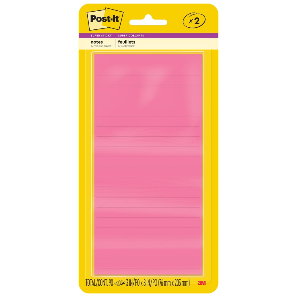 Post-it® Super Sticky Notes, 3 in. x 8