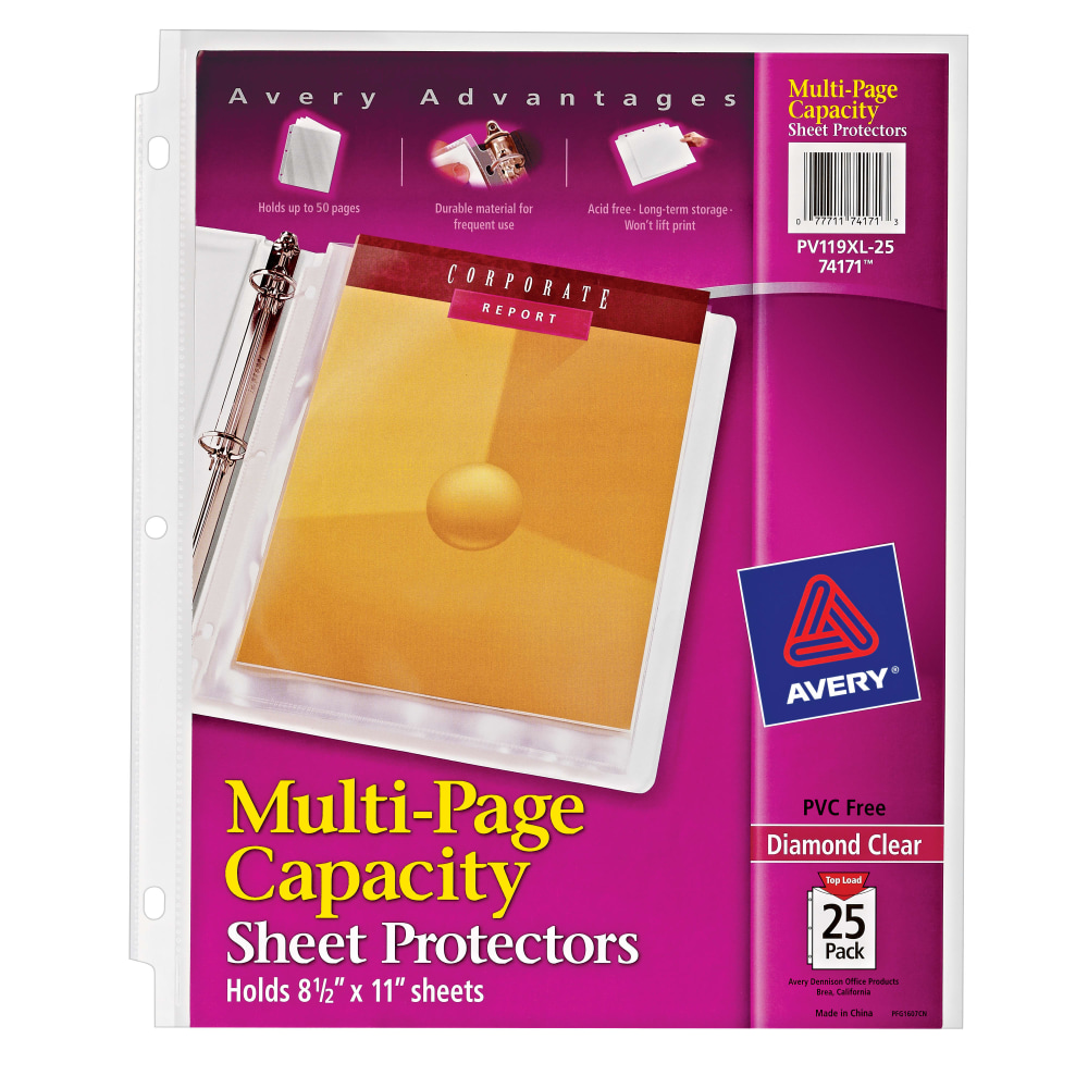 Avery® Multi-Page Capacity Sheet Protectors, 8 1/2" x