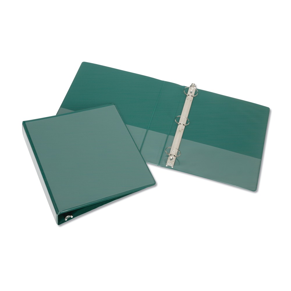 SKILCRAFT® View 3-Ring Binder, 3" Round Rings, Green