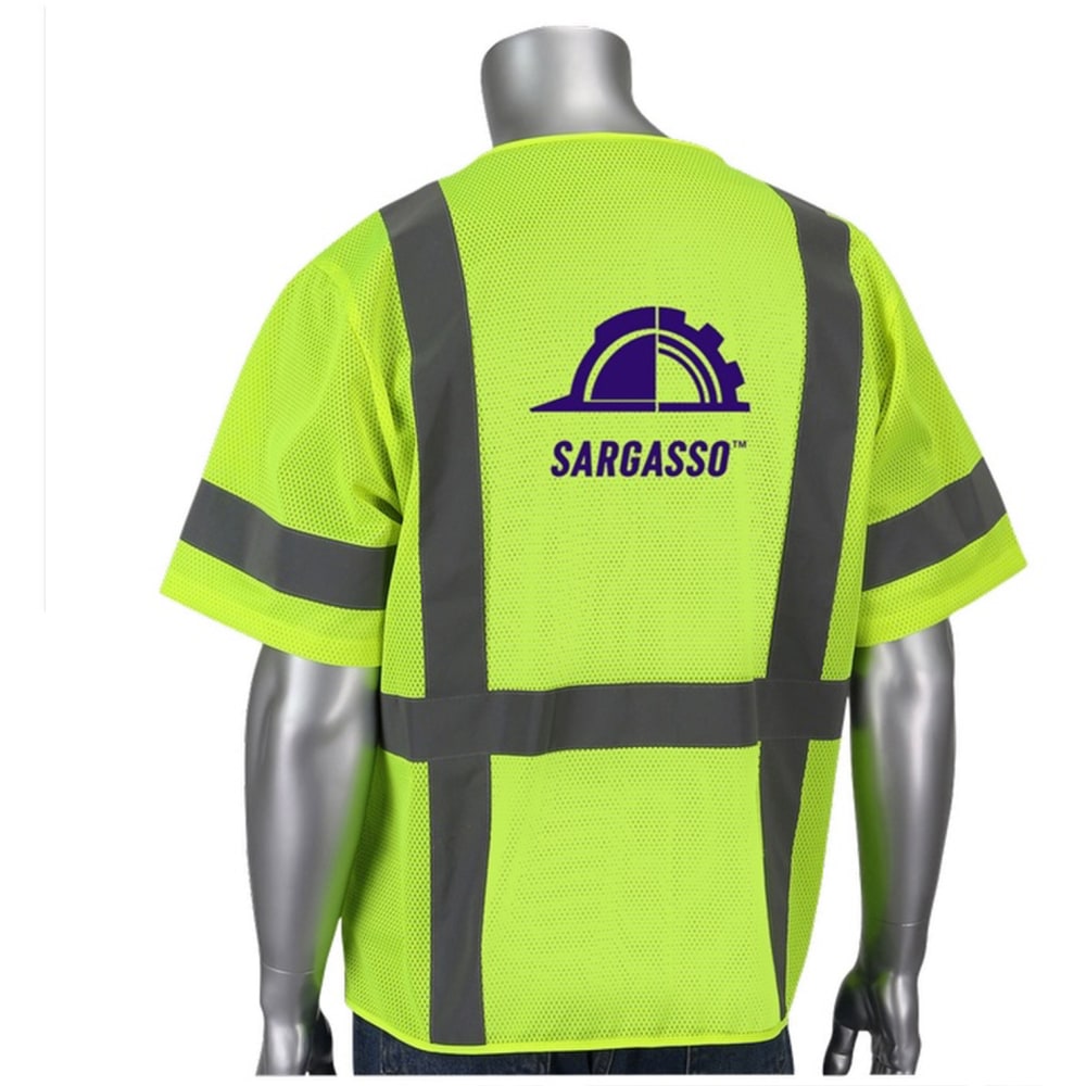 Custom 5-Pocket Value Mesh Safety Vests, Safety Yellow,