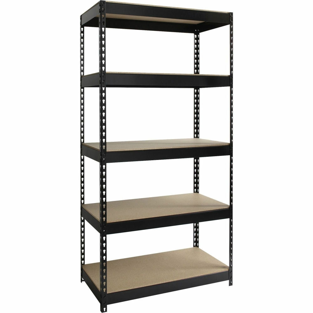 Lorell® 5-Shelf Riveted Steel Shelving, 72"H x 36"W