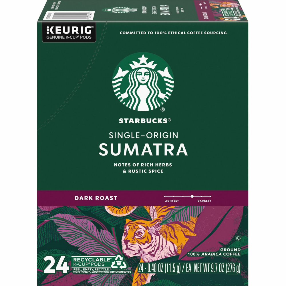 Starbucks® K-Cup Sumatra Coffee - Compatible with Keurig