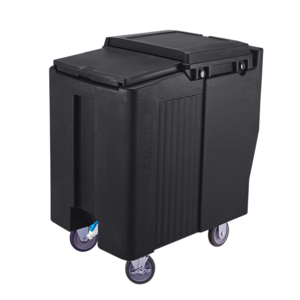 Cambro SlidingLid Ice Caddy, Tall, 175-Lb Capacity, Black