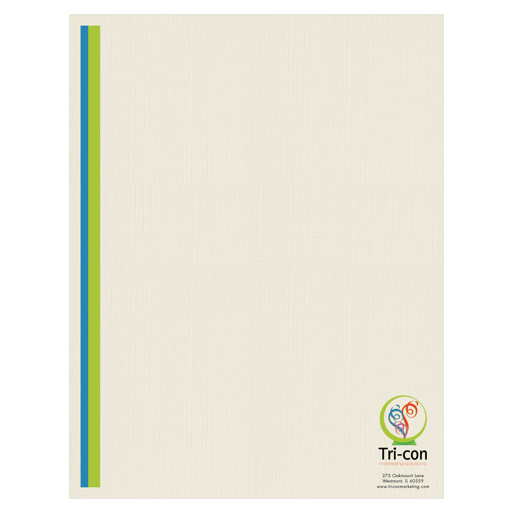 Custom Full-Color Raised Print Stationery Letterhead, 8-1/2"