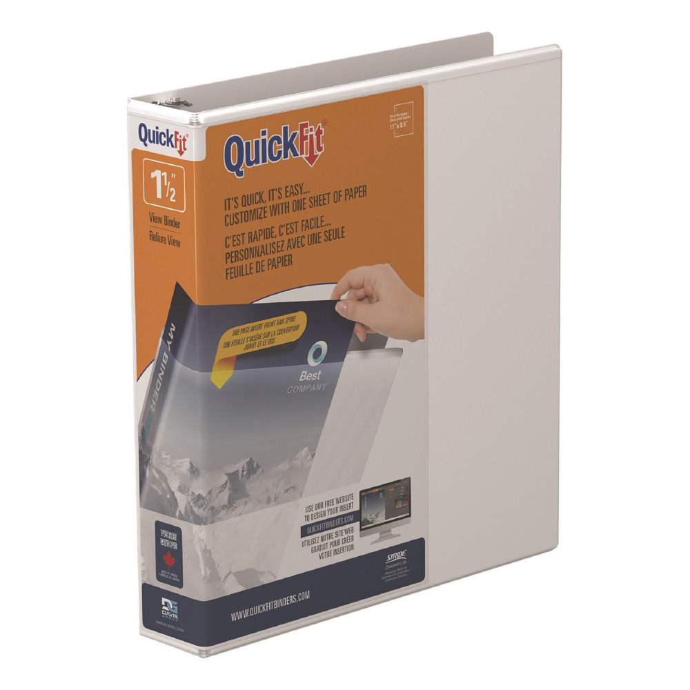 QuickFit® View 3-Ring Binder, 1 1/2" Angle D-Rings,
