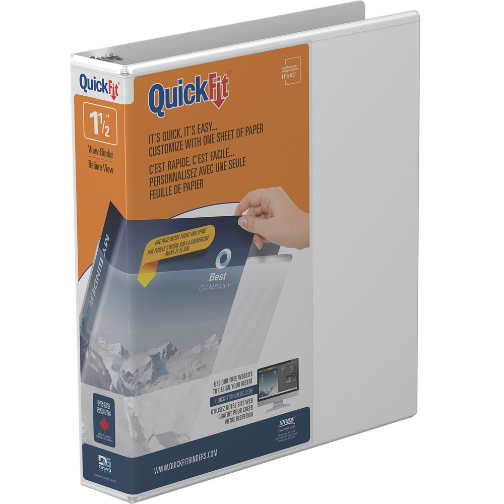 QuickFit® View 3-Ring Binder, 1 1/2" Round Rings,