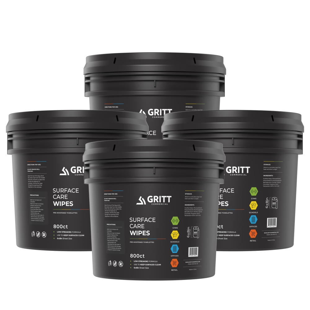 Gritt Commercial Surface Care Wipes, With Bucket Dispenser,