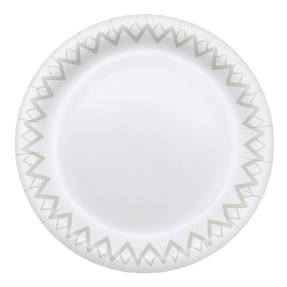 Highmark® Paper Plates, 6-3/4", Printed White, Pack Of
