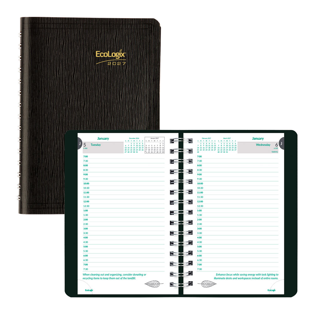 2027 Brownline® EcoLogix® Daily Appointment Planner, 8" x