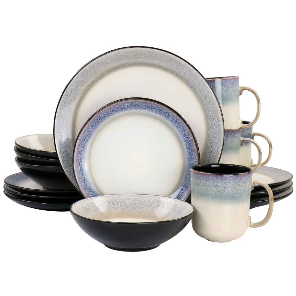 Gibson Elite Rings of Saturn 16-Piece Stoneware Dinnerware