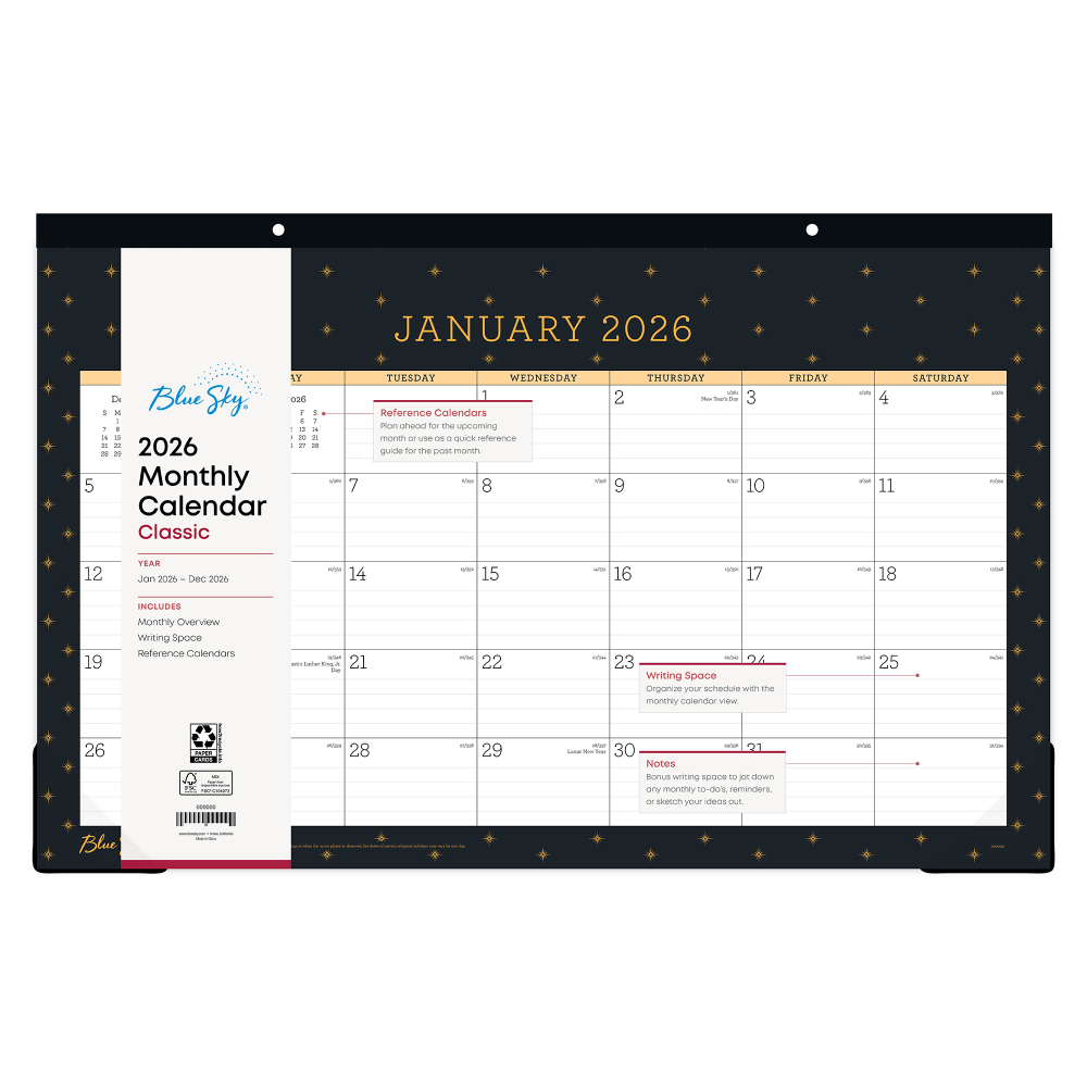 2026 Blue Sky Monthly Desk Pad Planning Calendar,