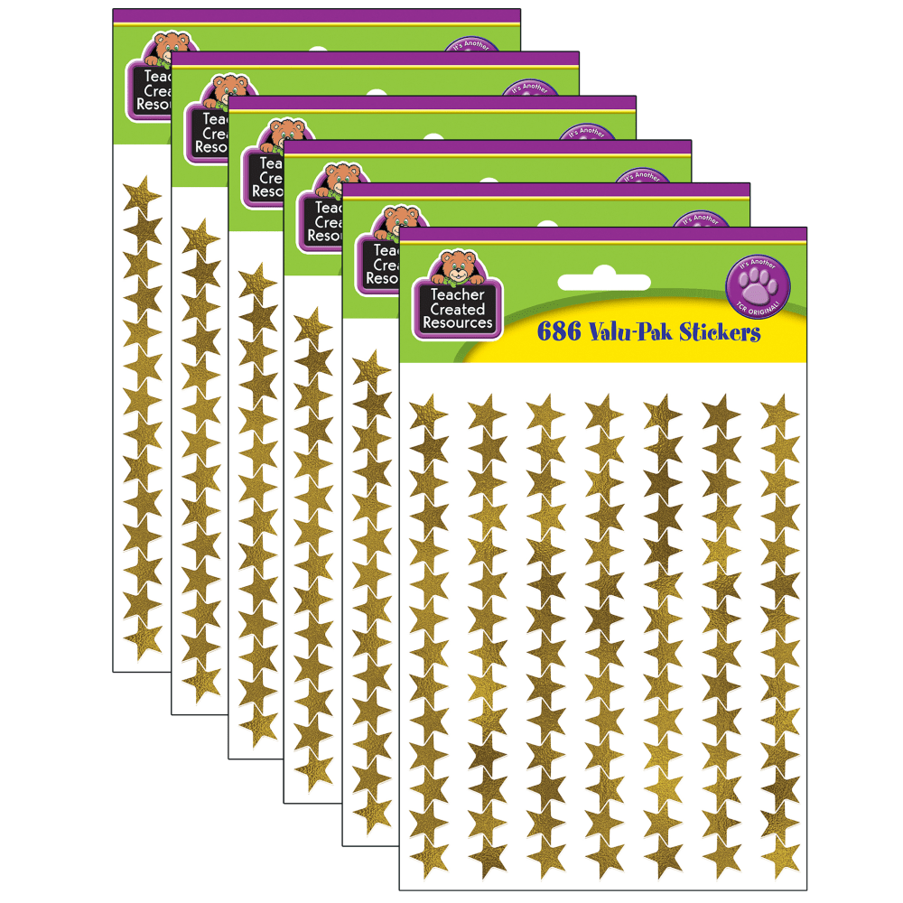 Teacher Created Resources Gold Foil Star Stickers, 686