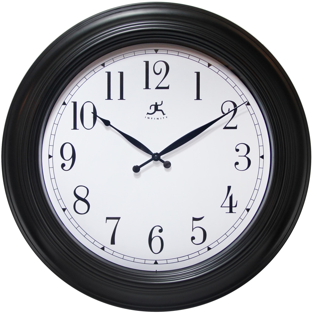Infinity Instruments Classic Round Wall Clock, 24”, Black