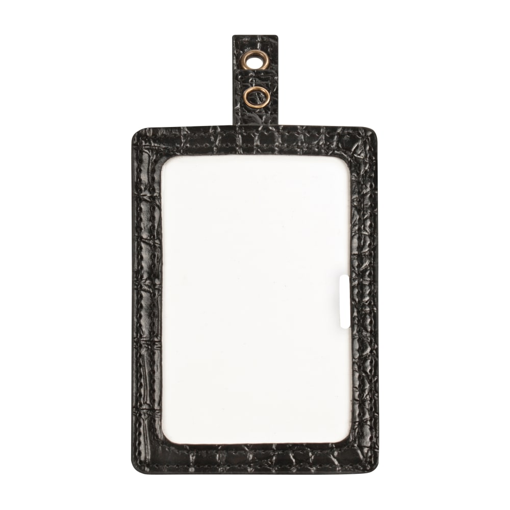 MyID CrocBlack Cardholder, 4" x 2 1/2", Black