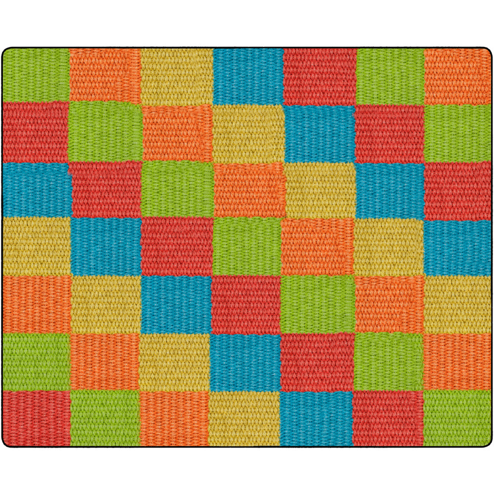 Flagship Carpets Basketweave Blocks Classroom Rug, 10 1/2&#x27;