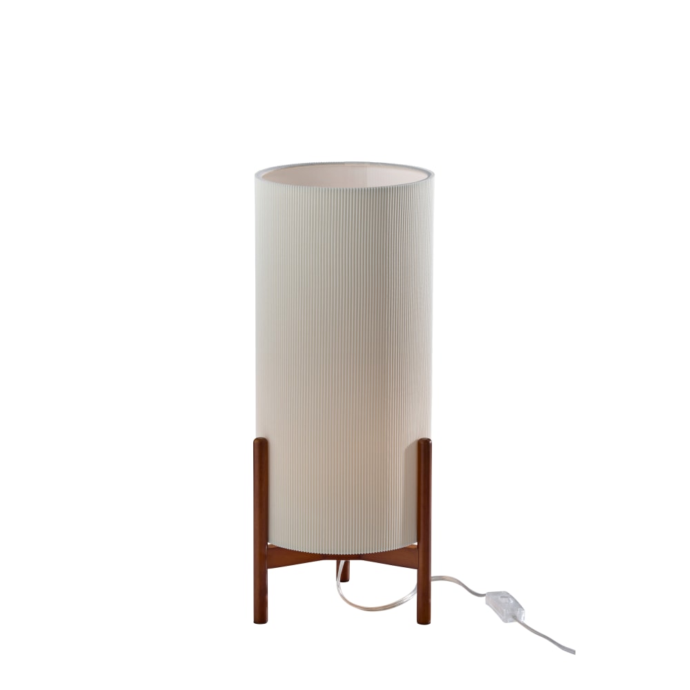 Adesso Sonora Table Lantern, Walnut with Off-White Fabric