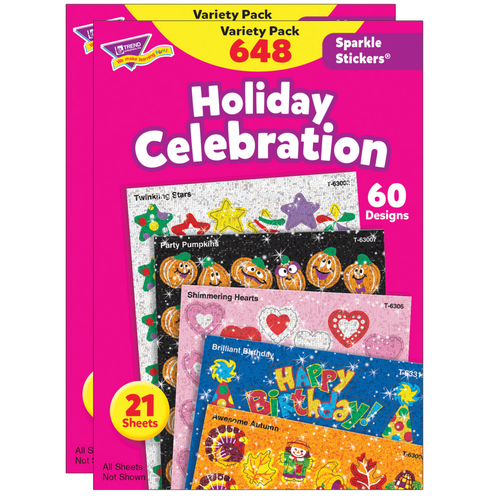 Trend Holiday Celebration Sparkle Stickers, 648 Stickers Per