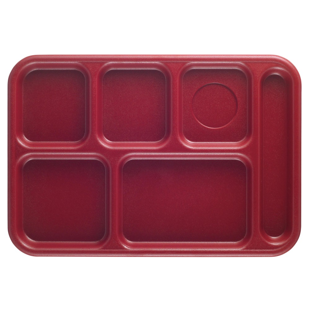 Cambro Co-Polymer® Compartment Trays, Cranberry, Pack Of 24
