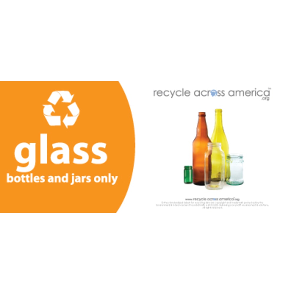 Recycle Across America Glass Standardized Recycling Label,