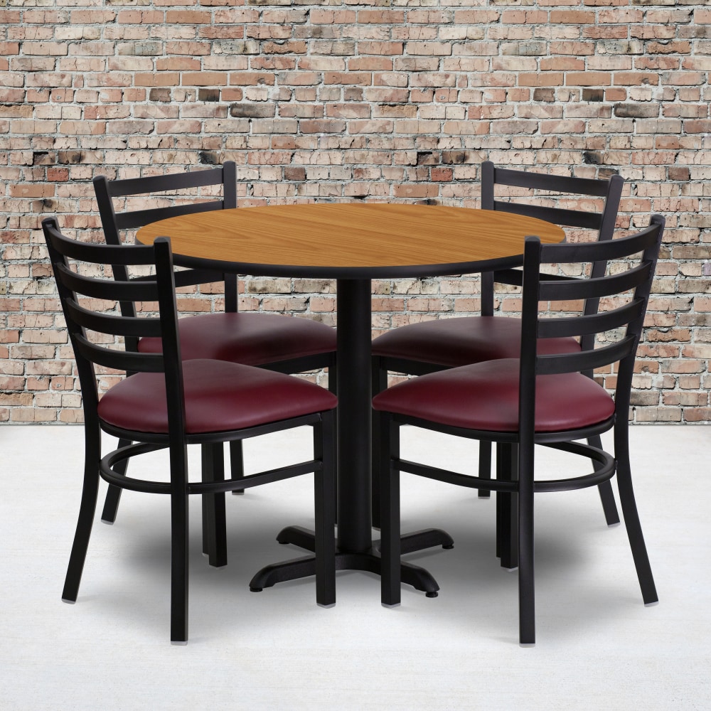 Flash Furniture Round Laminate Table Set With X-Base