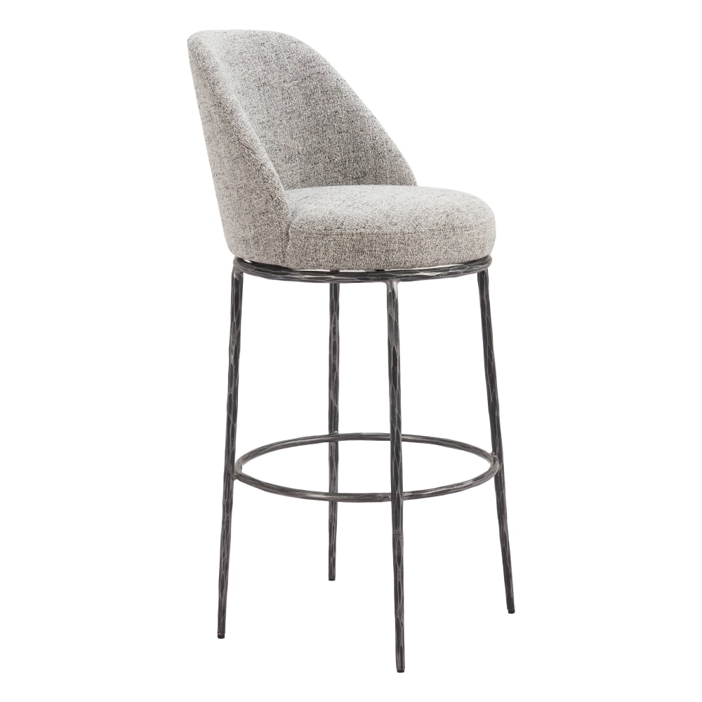 Zuo Nordhavn Swivel Barstool, Gray