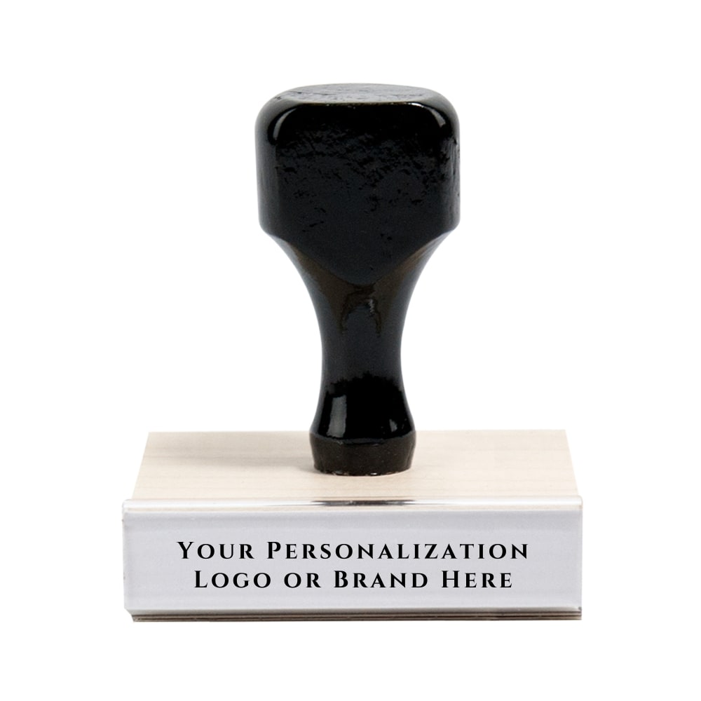 Custom Wood Handle Traditional Rubber Stamp, Rectangle,
