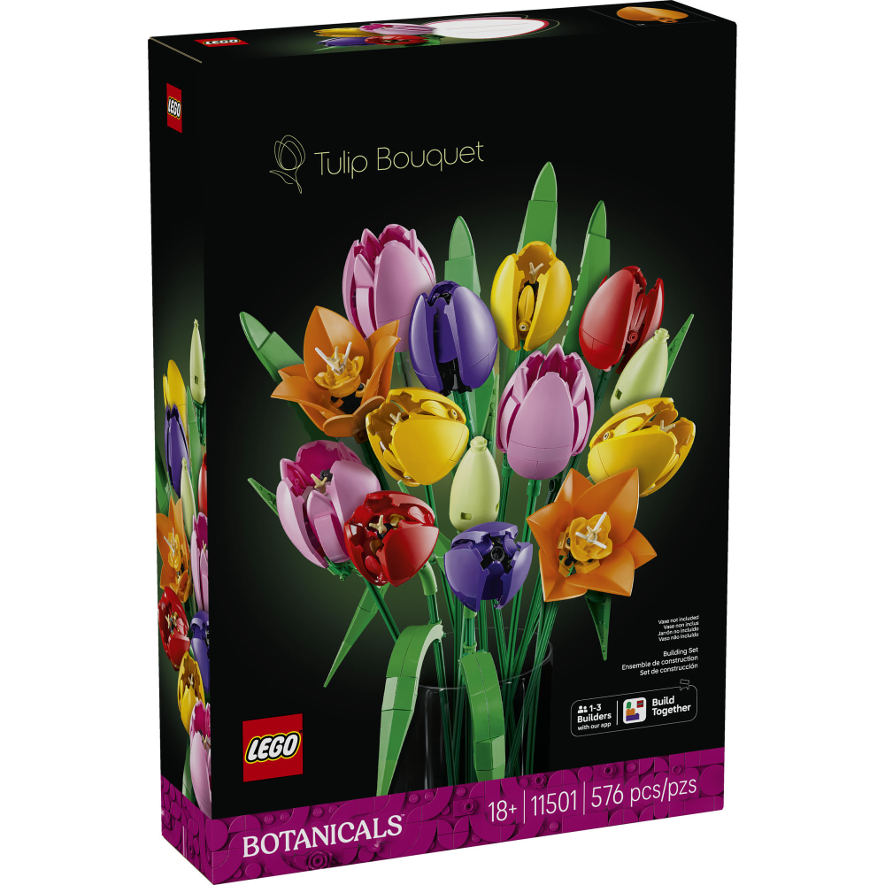 LEGO® Botanicals Tulip Bouquet Building Blocks Kit, Total