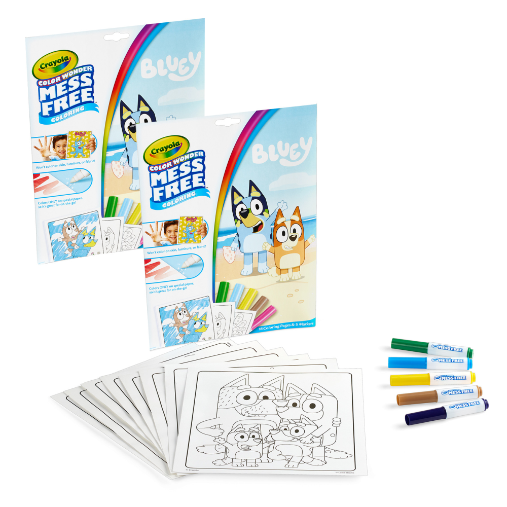 Crayola Color Wonder Coloring Pad & Markers, Bluey,
